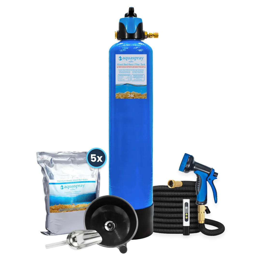 6.5 Gallon Resin Tank, Scoop, Funnel, Hose Sprayer, TDS Meter