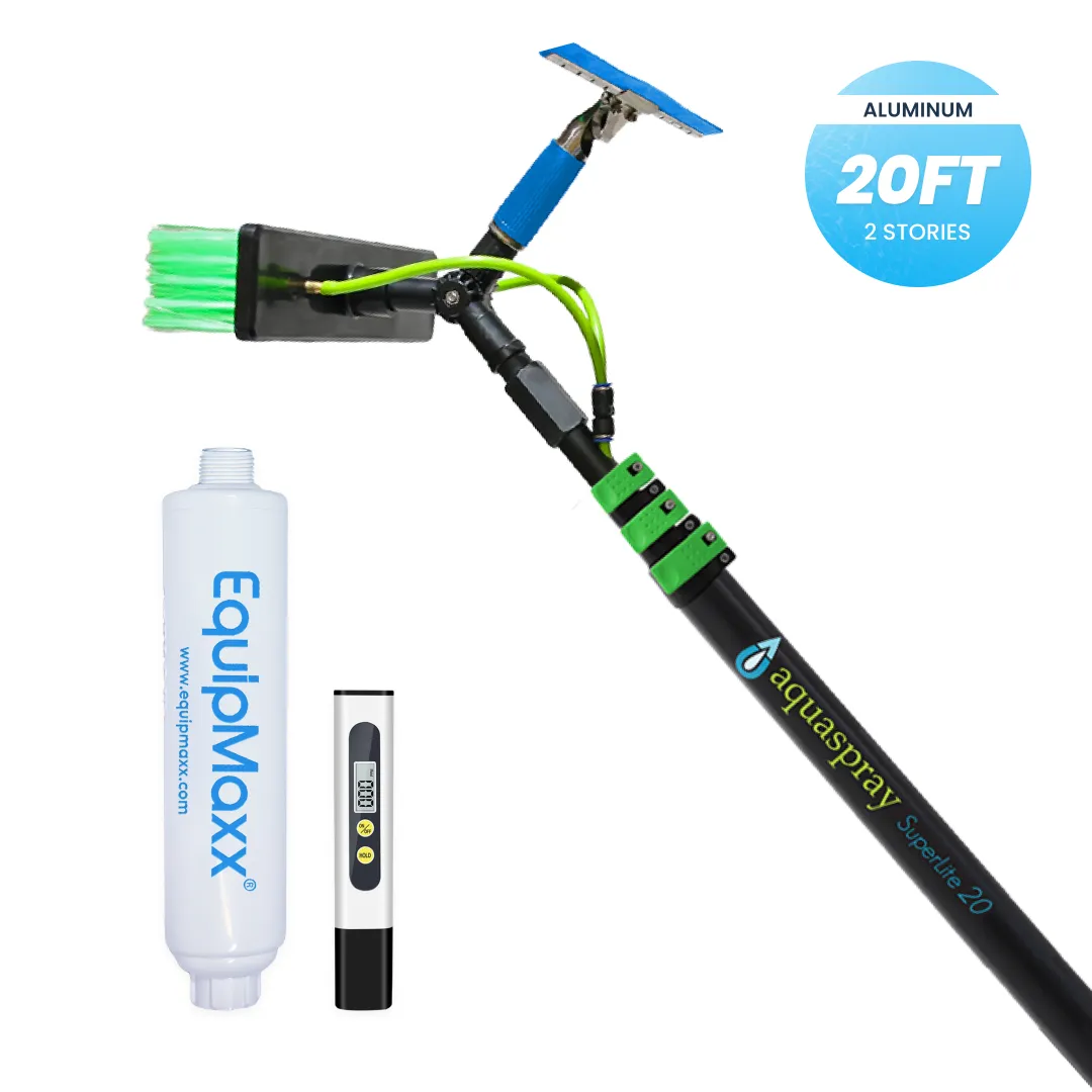 Aquaspray Telescopic Pole Kit with Double Gooseneck, Squeegee, Inline Water Filter, and TDS Meter - Image 11