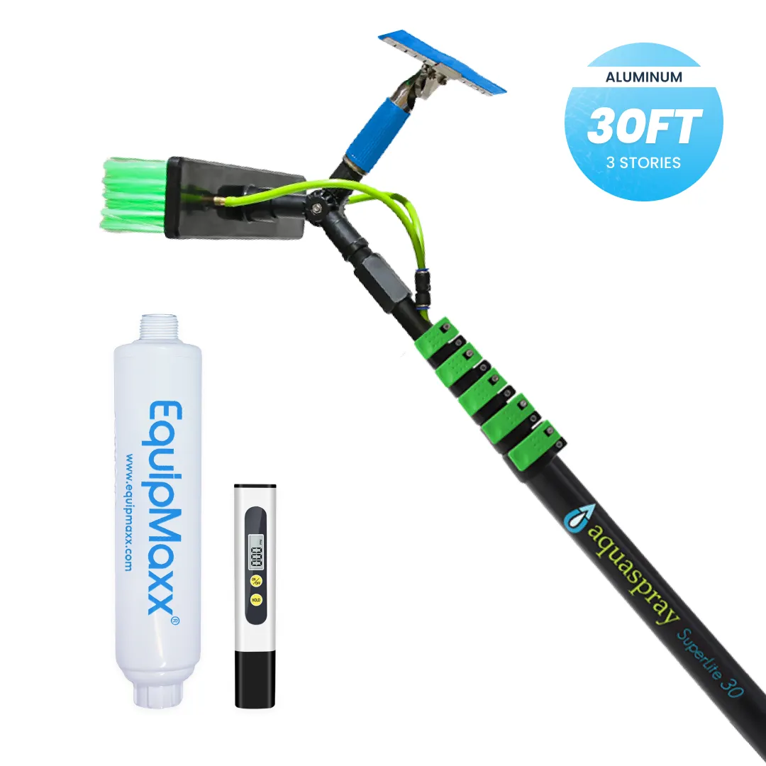 Aquaspray Telescopic Pole Kit with Double Gooseneck, Squeegee, Inline Water Filter, and TDS Meter - Image 13
