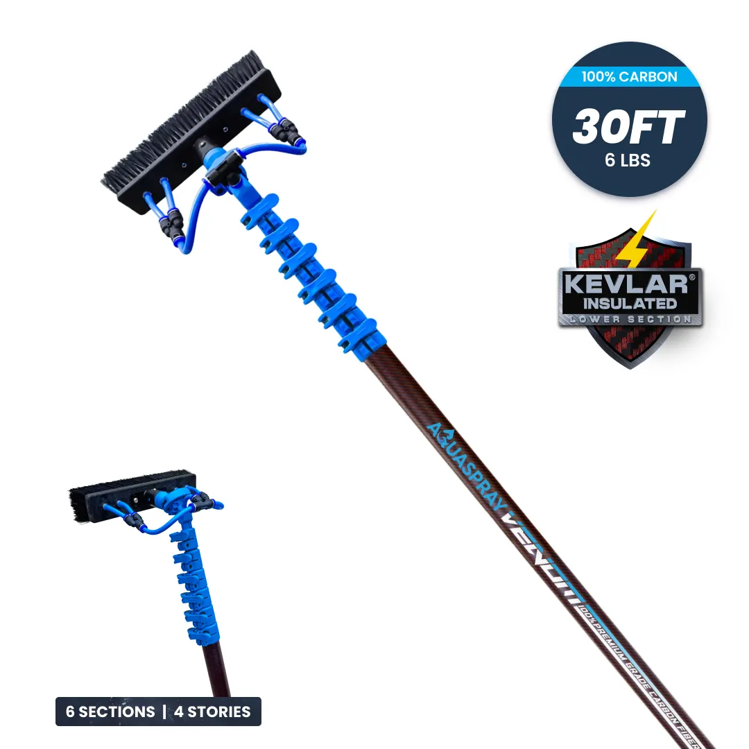 AquaSpray Venom Premium Carbon Water Fed Window Cleaning Pole – 24T 100% Premium Carbon Fiber - Image 3