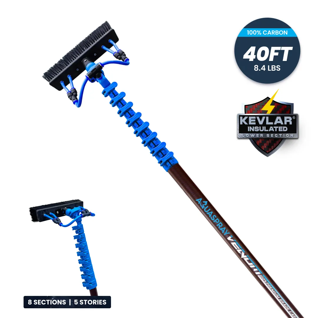 AquaSpray Venom Premium Carbon Water Fed Window Cleaning Pole – 24T 100% Premium Carbon Fiber - Image 4