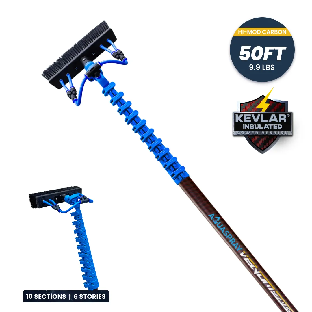 AquaSpray Venom High-Mod Carbon Water Fed Window Cleaning Pole – 30T High-Modulus Carbon Fiber - Image 4