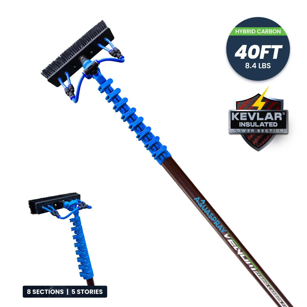 AquaSpray Venom Hybrid Carbon Water Fed Window Cleaning Pole – 50% Carbon & 50% Fiberglass - Image 4