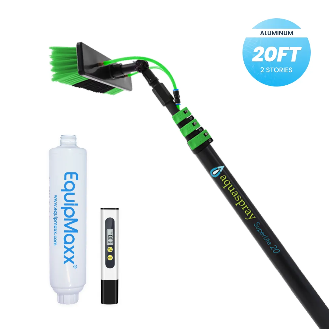 Aquaspray Telescopic Water Fed Pole with Inline Water Filter and TDS meter for Window and Solar Panel Cleaning - Image 13