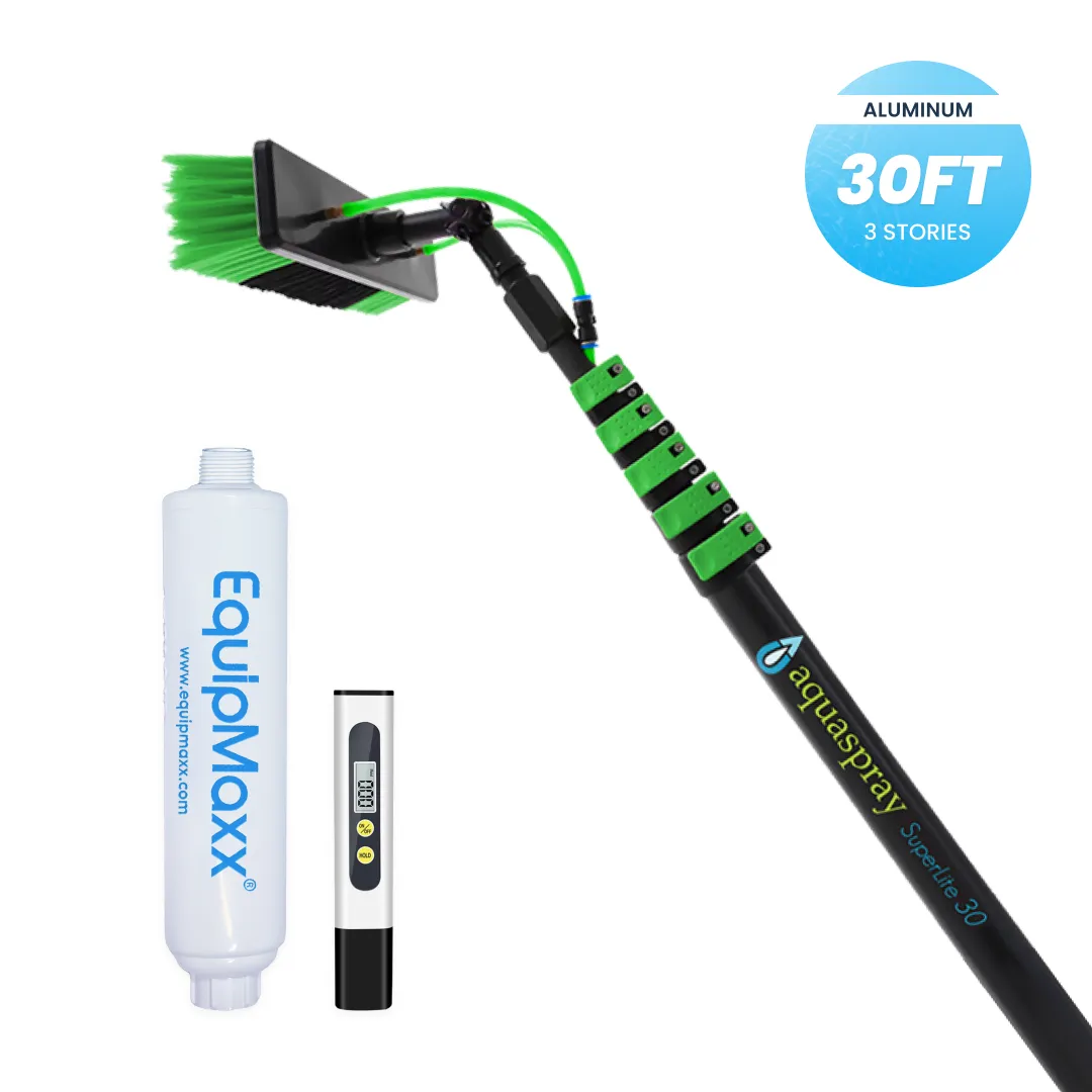 Aquaspray Telescopic Water Fed Pole with Inline Water Filter and TDS meter for Window and Solar Panel Cleaning - Image 15