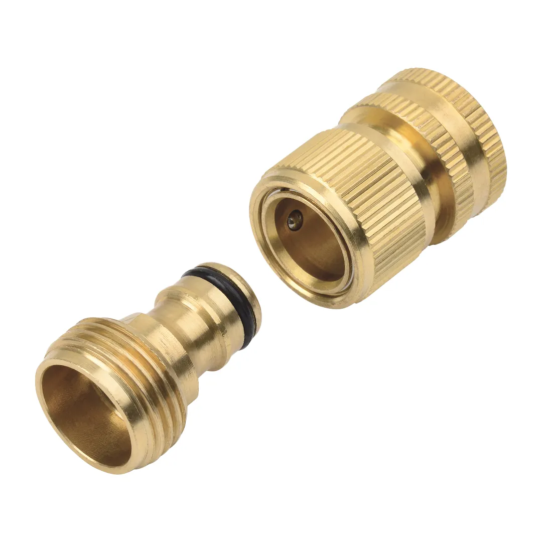 Brass Garden Hose Quick Connect Set, 3/4" GHT – 2 Male & Female Pairs with Washers & Gaskets - Image 3