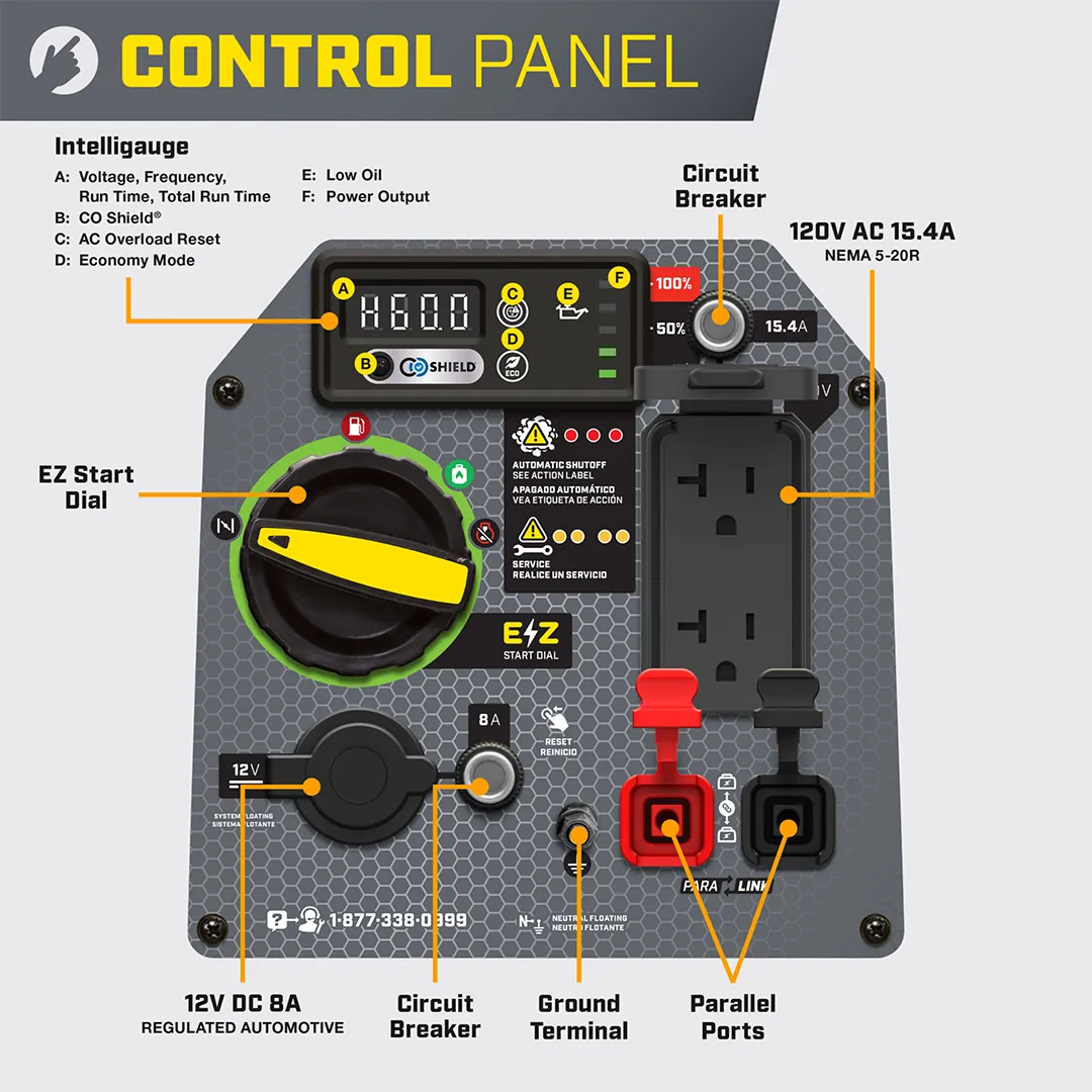 Champion 2500W Dual Fuel Inverter Generator with CO Shield® - Image 3
