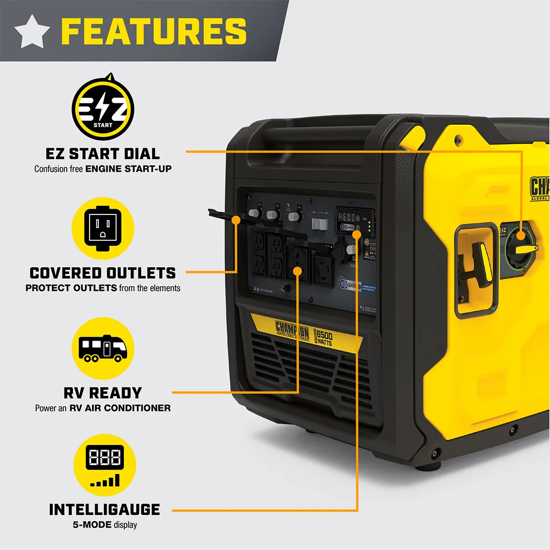 Champion 6500W Gas Powered Inverter Generator with CO Shield® - Image 3