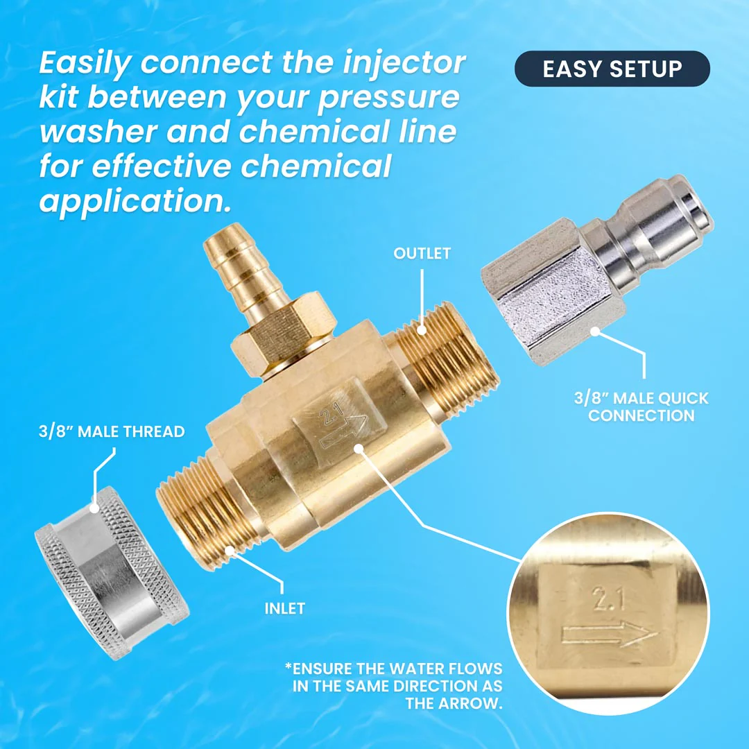 Downstream Chemical Injector Kit with 3ft Hose and Filter for Pressure Washers - Image 8