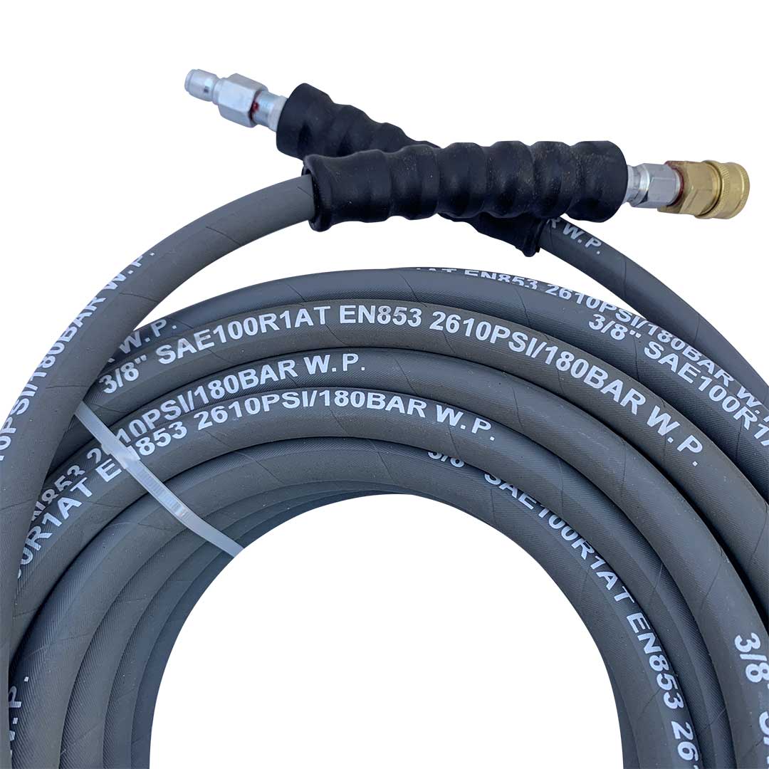 50ft 3/8" Male to Female Quick Connect 2610PSI Pressure Washer Hose - Gray - Image 2