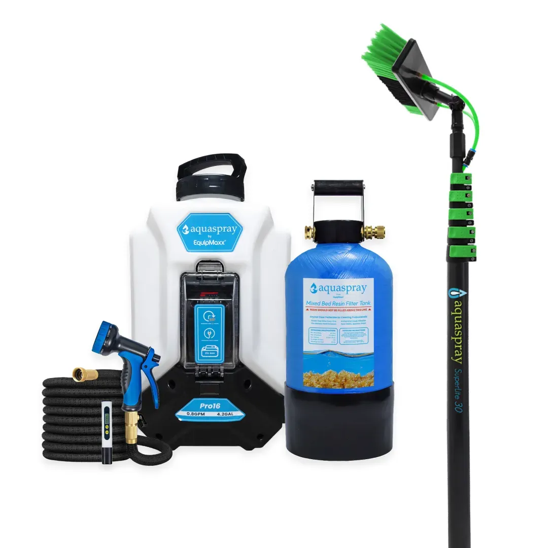 AquaSpray 4.2 Gallon Pro16 Backpack Water Tank & Pump and DI Resin Tank for Waterfed Pole for Window and Solar Panel Cleaning - Image 10