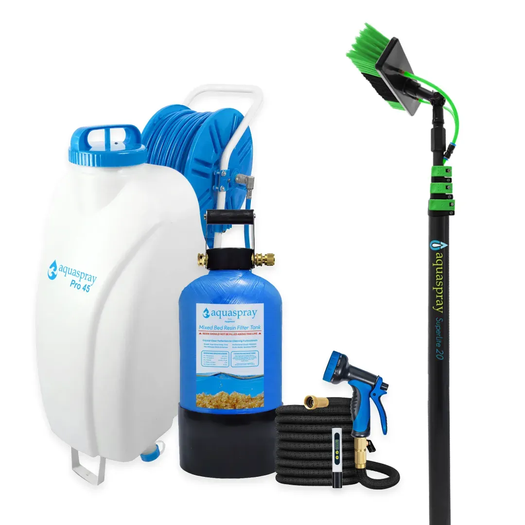 AquaSpray 12 Gallon Rolling Water Tank with Di Resin Tank and Waterfed Pole for Window and Solar Panel Cleaning - Default Title #MWS Options 3367764577 - Image 10