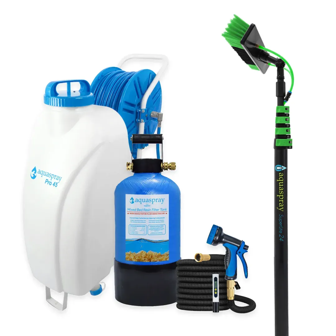 AquaSpray 12 Gallon Rolling Water Tank with Di Resin Tank and Waterfed Pole for Window and Solar Panel Cleaning - Default Title #MWS Options 3367764577 - Image 11