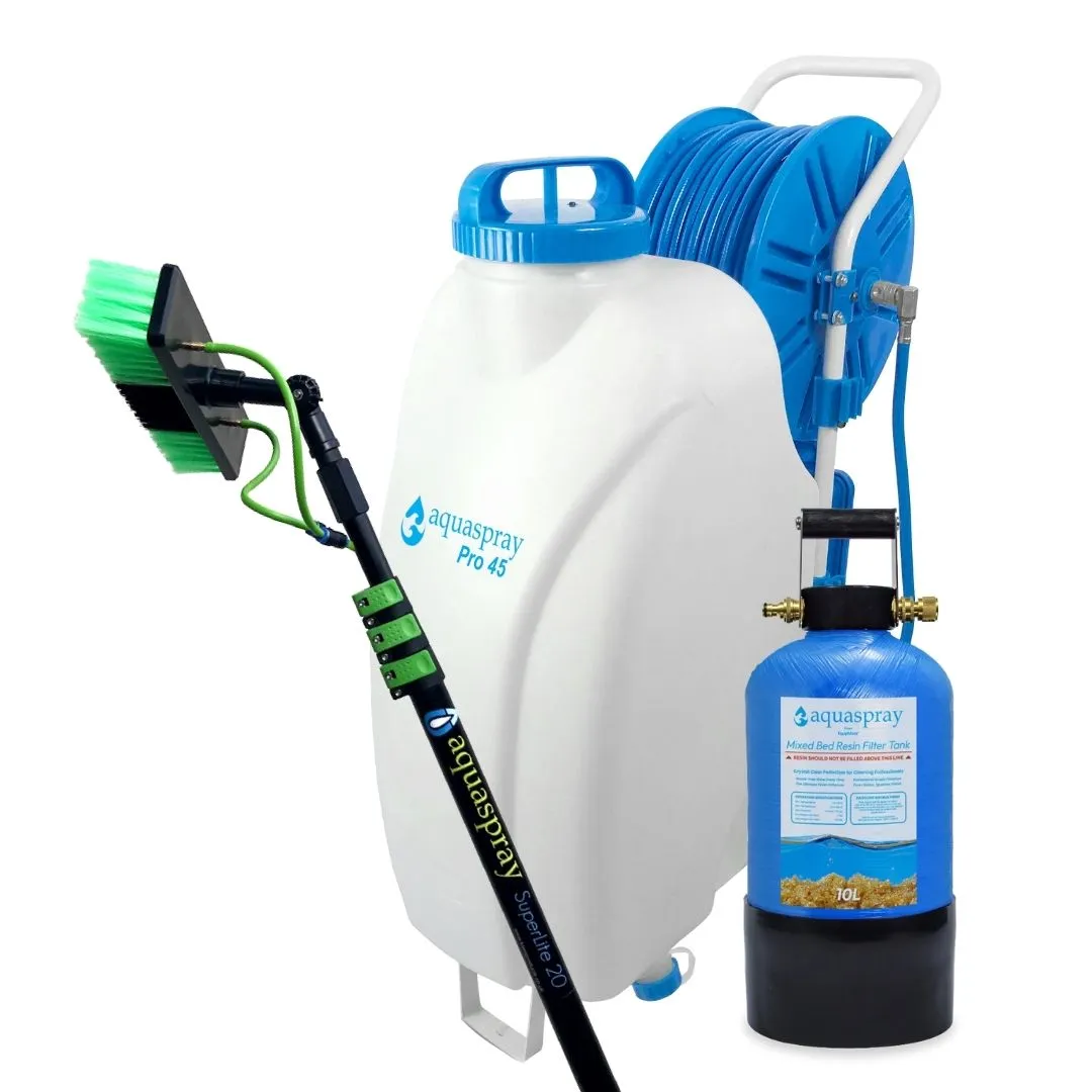 AquaSpray 12 Gallon Rolling Water Tank with Di Resin Tank and Waterfed Pole for Window and Solar Panel Cleaning - Default Title #MWS Options 3367764577 - Image 3