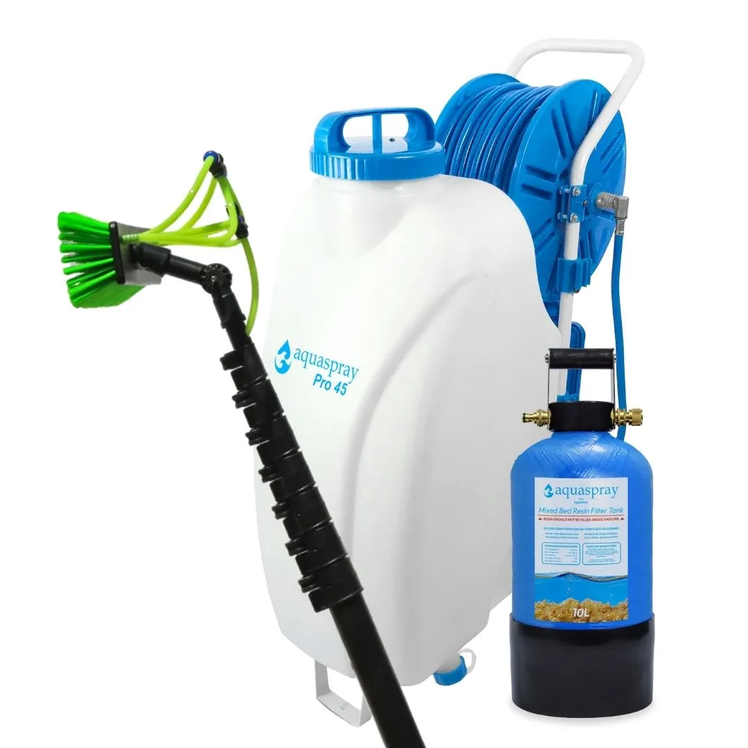 AquaSpray 12 Gallon Rolling Water Tank with Di Resin Tank and Waterfed Pole for Window and Solar Panel Cleaning - Default Title #MWS Options 3367764577 - Image 4