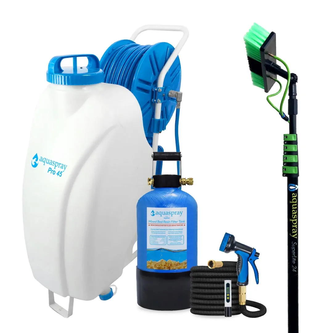 AquaSpray 12 Gallon Rolling Water Tank with Di Resin Tank and Waterfed Pole for Window and Solar Panel Cleaning - Default Title #MWS Options 3367764577 - Image 5