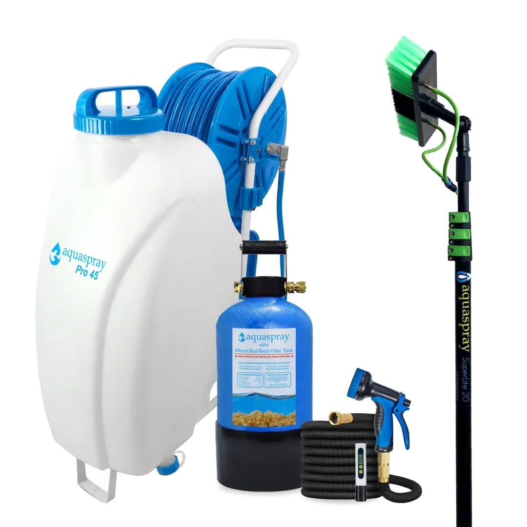 AquaSpray 12 Gallon Rolling Water Tank with Di Resin Tank and Waterfed Pole for Window and Solar Panel Cleaning - Default Title #MWS Options 3367764577 - Image 6