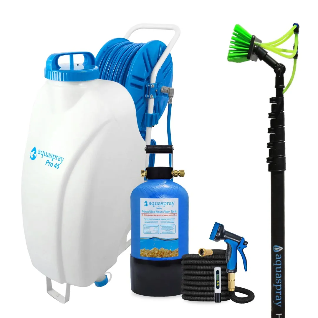 AquaSpray 12 Gallon Rolling Water Tank with Di Resin Tank and Waterfed Pole for Window and Solar Panel Cleaning - Default Title #MWS Options 3367764577 - Image 7