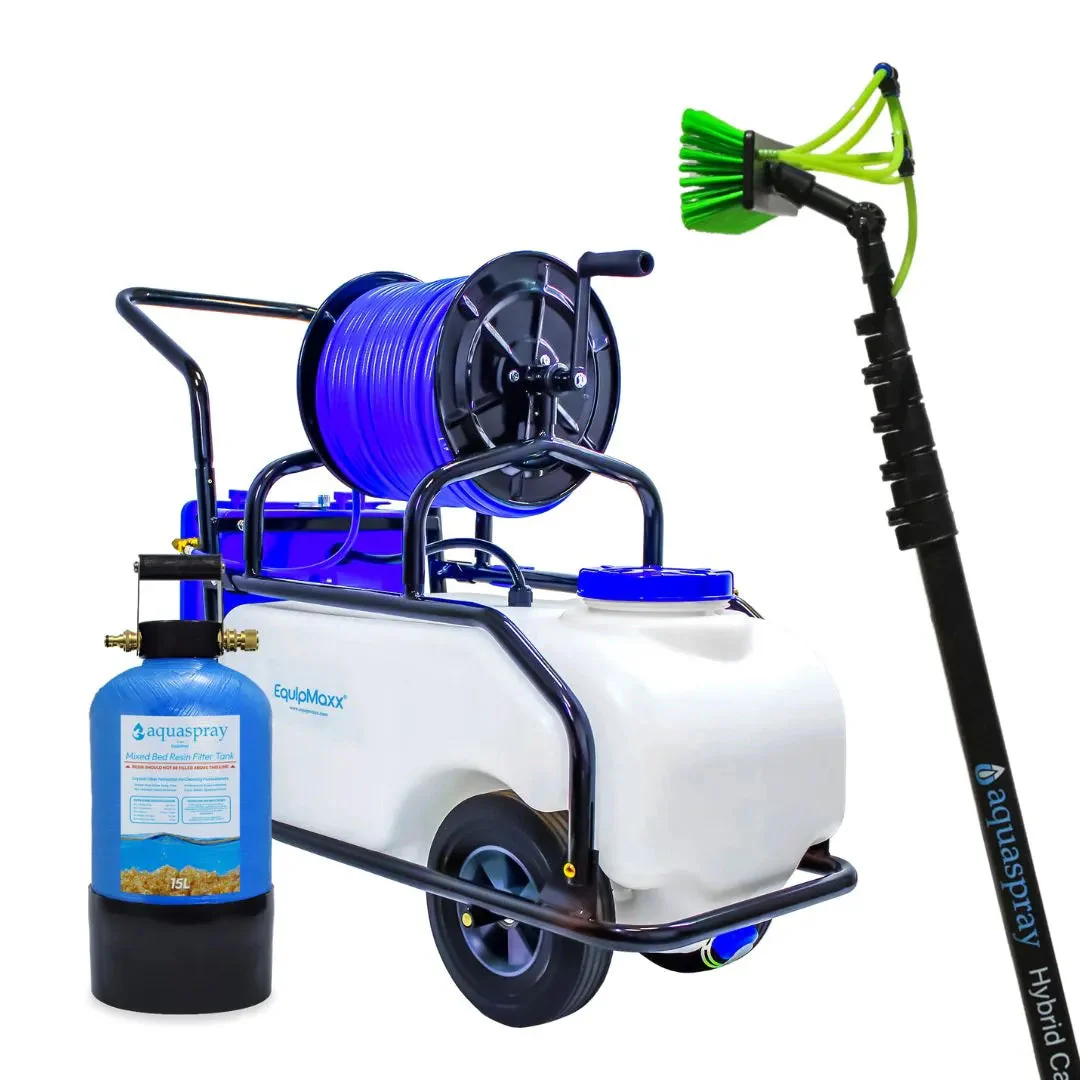 AquaSpray Rolling 16 Gallon Water Tank with DI Resin Tank and Waterfed Pole for Window and Solar Panel Cleaning - Default Title #MWS Options 2592283718 - Image 2