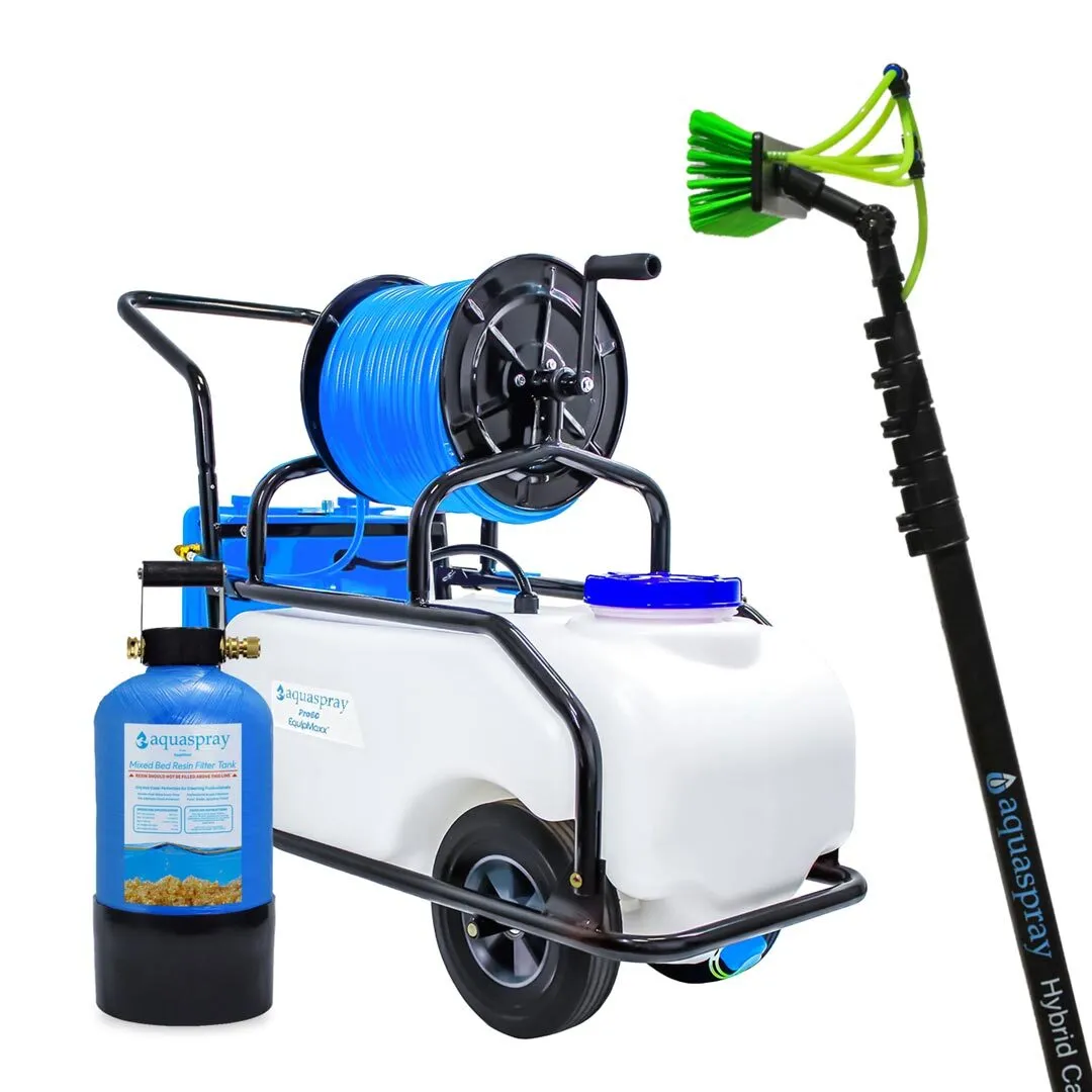AquaSpray Rolling 16 Gallon Water Tank with DI Resin Tank and Waterfed Pole for Window and Solar Panel Cleaning - Image 2