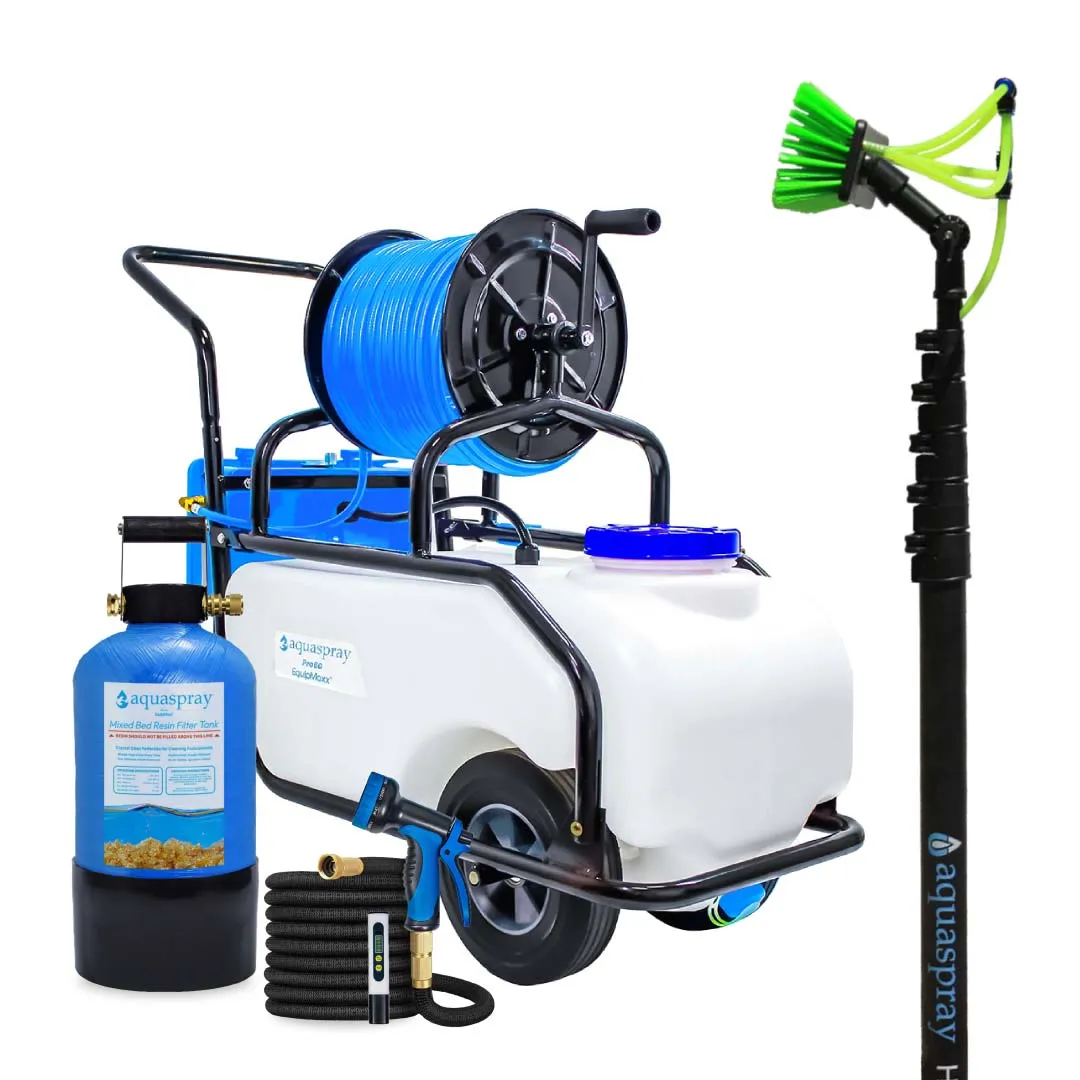 AquaSpray Rolling 16 Gallon Water Tank with DI Resin Tank and Waterfed Pole for Window and Solar Panel Cleaning - Default Title #MWS Options 824646656 - Image 5
