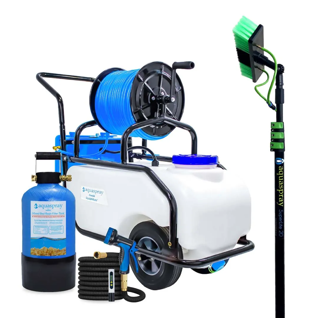 AquaSpray Rolling 16 Gallon Water Tank with DI Resin Tank and Waterfed Pole for Window and Solar Panel Cleaning - Default Title #MWS Options 824646656 - Image 6