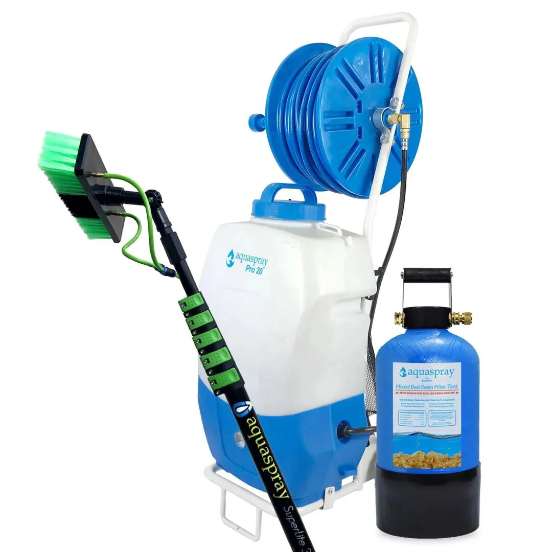 AquaSpray Rolling 5.2 Gallon Water Tank with DI Resin Tank and Waterfed Pole for Window and Solar Panel Cleaning - Default Title #MWS Options 4029483351 - Image 4