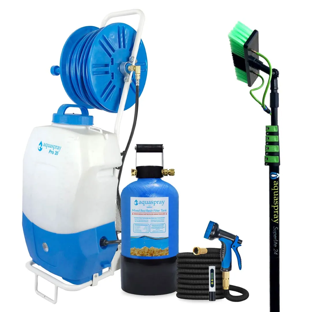 AquaSpray Rolling 5.2 Gallon Water Tank with DI Resin Tank and Waterfed Pole for Window and Solar Panel Cleaning - Default Title #MWS Options 414188040 - Image 5