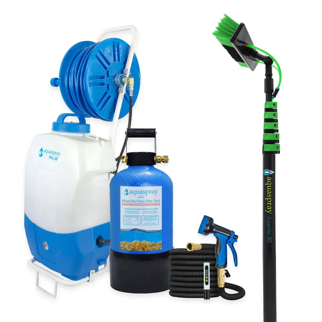AquaSpray Rolling 5.2 Gallon Water Tank with DI Resin Tank and Waterfed Pole for Window and Solar Panel Cleaning - Default Title #MWS Options 414188040 - Image 9