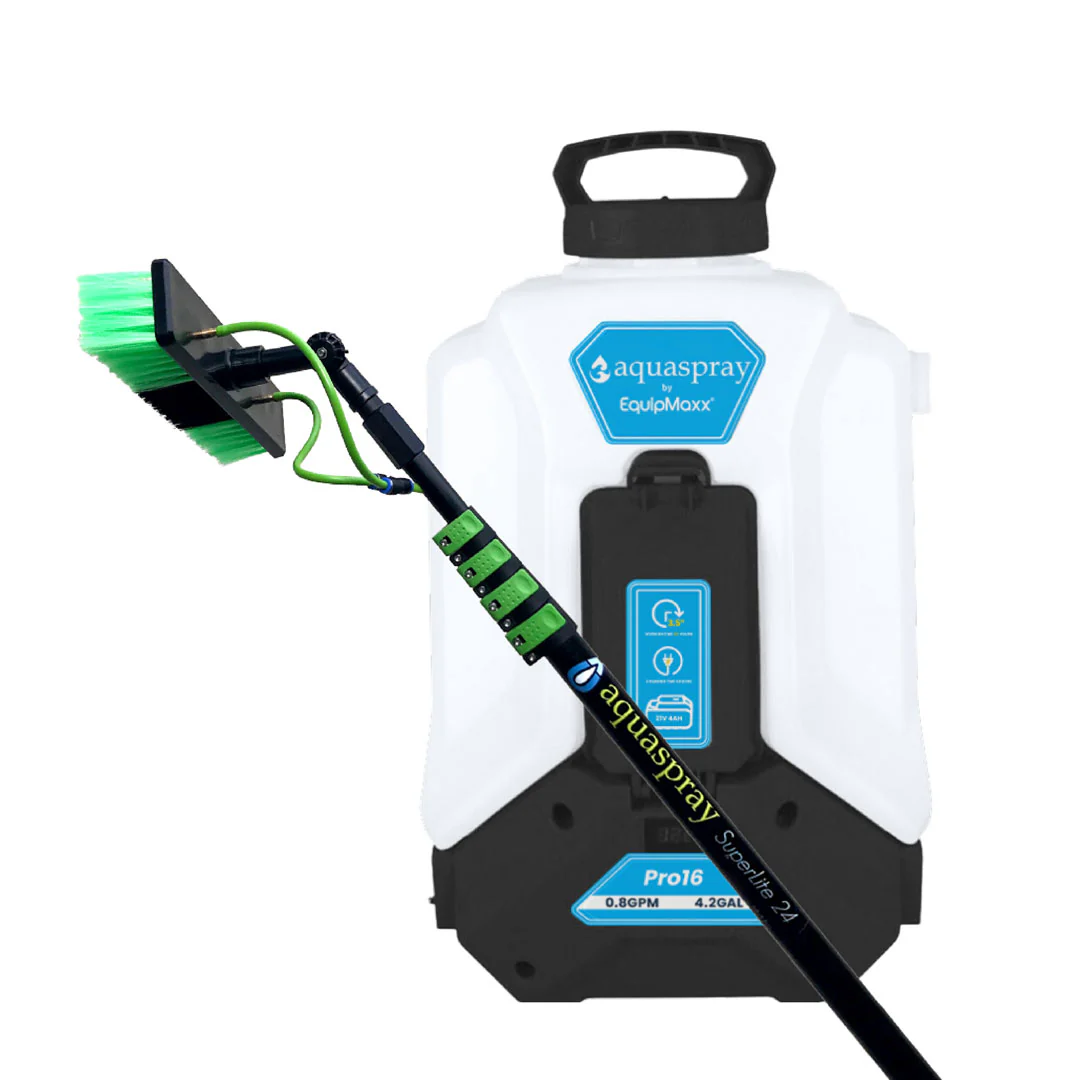 Aquaspray Pro16 Backpack Water Tank with Water Fed Pole Window and Solar Panel Cleaning - Image 2