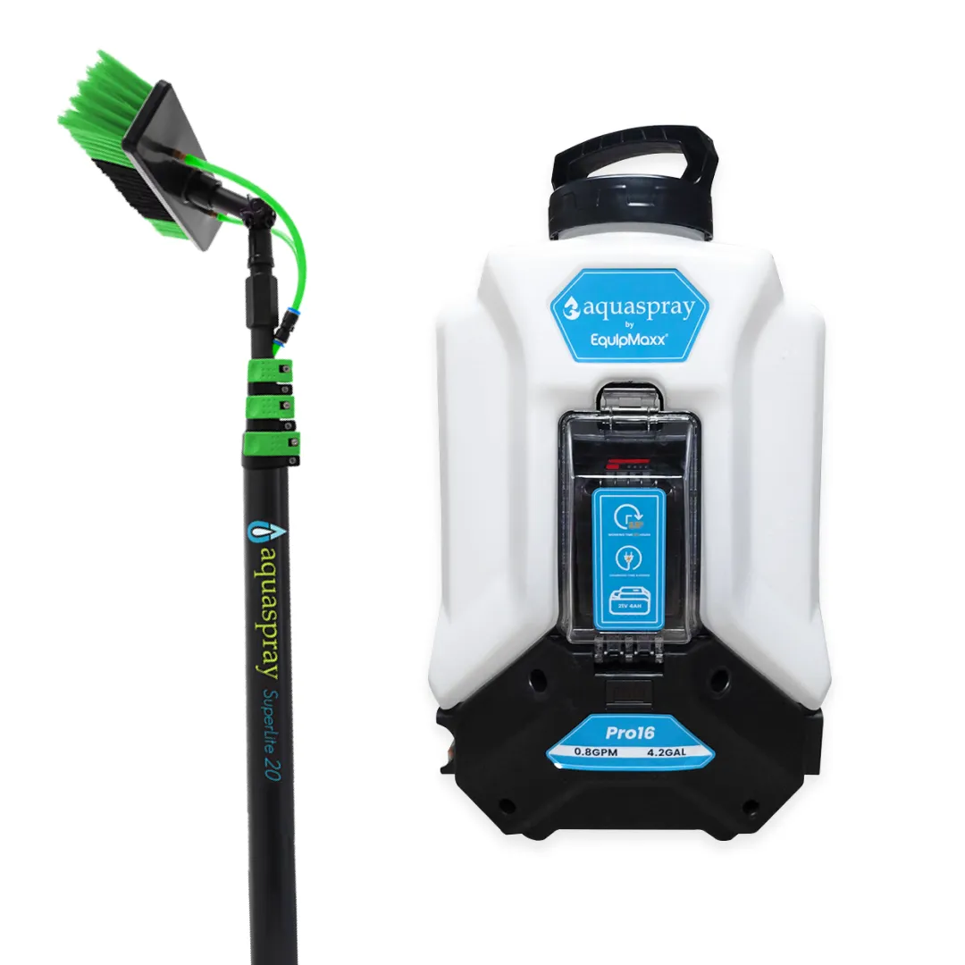 Aquaspray Pro16 Backpack Water Tank with Water Fed Pole Window and Solar Panel Cleaning - Image 3