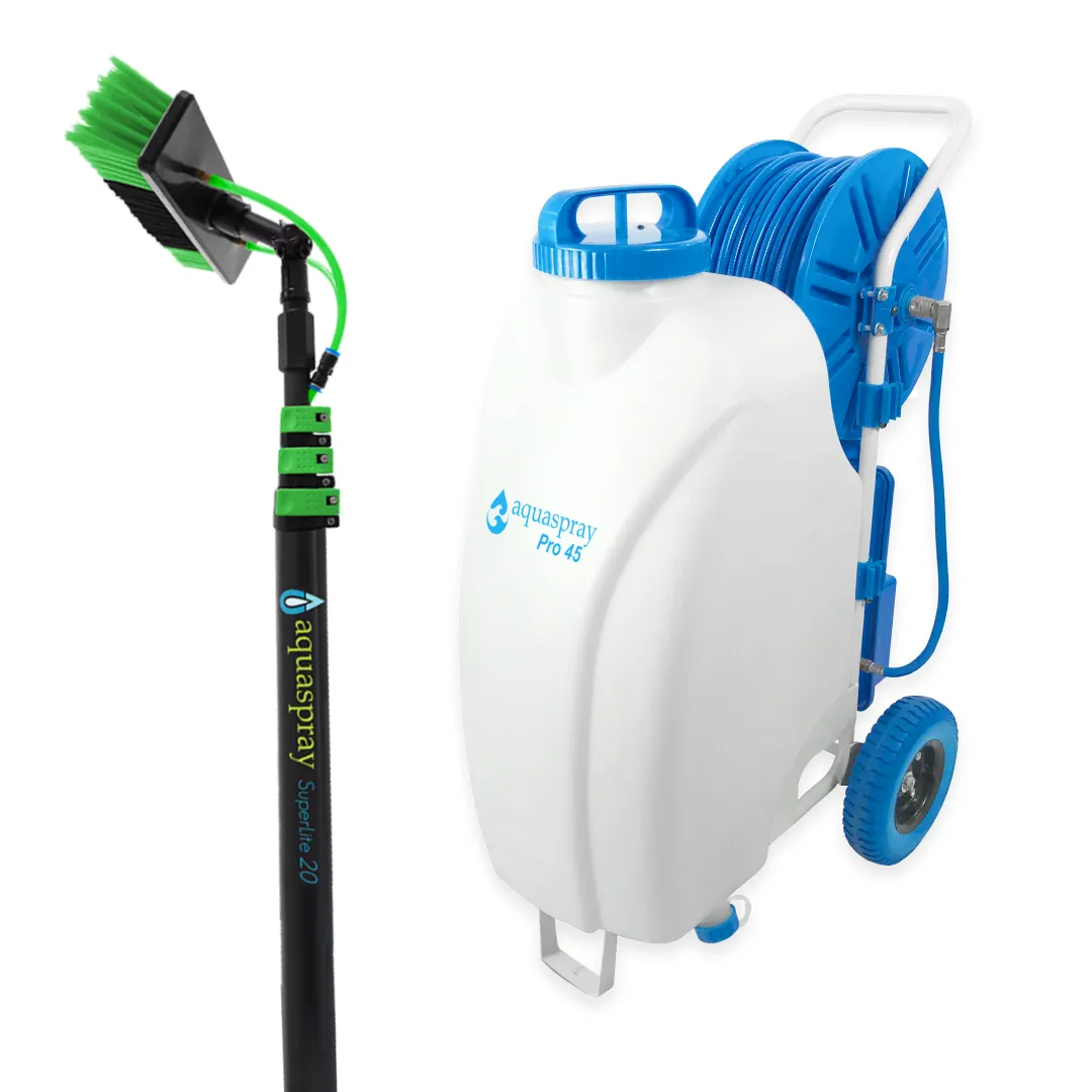 Window and Solar Panel Cleaning System: Rolling 12 Gallon Pro45 Water Tank with Water Fed Pole - Image 4
