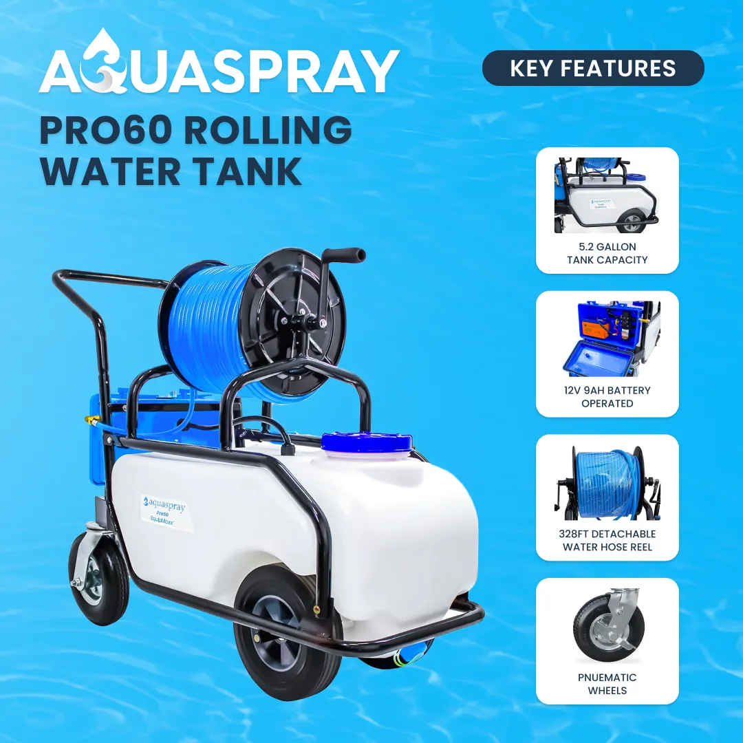 AquaSpray Pro 60 — 16 Gallon Battery-Powered Water Pumping Tank Build Your Own Kit: Add a Pure Water Resin Tank and Water Fed Pole - Image 4