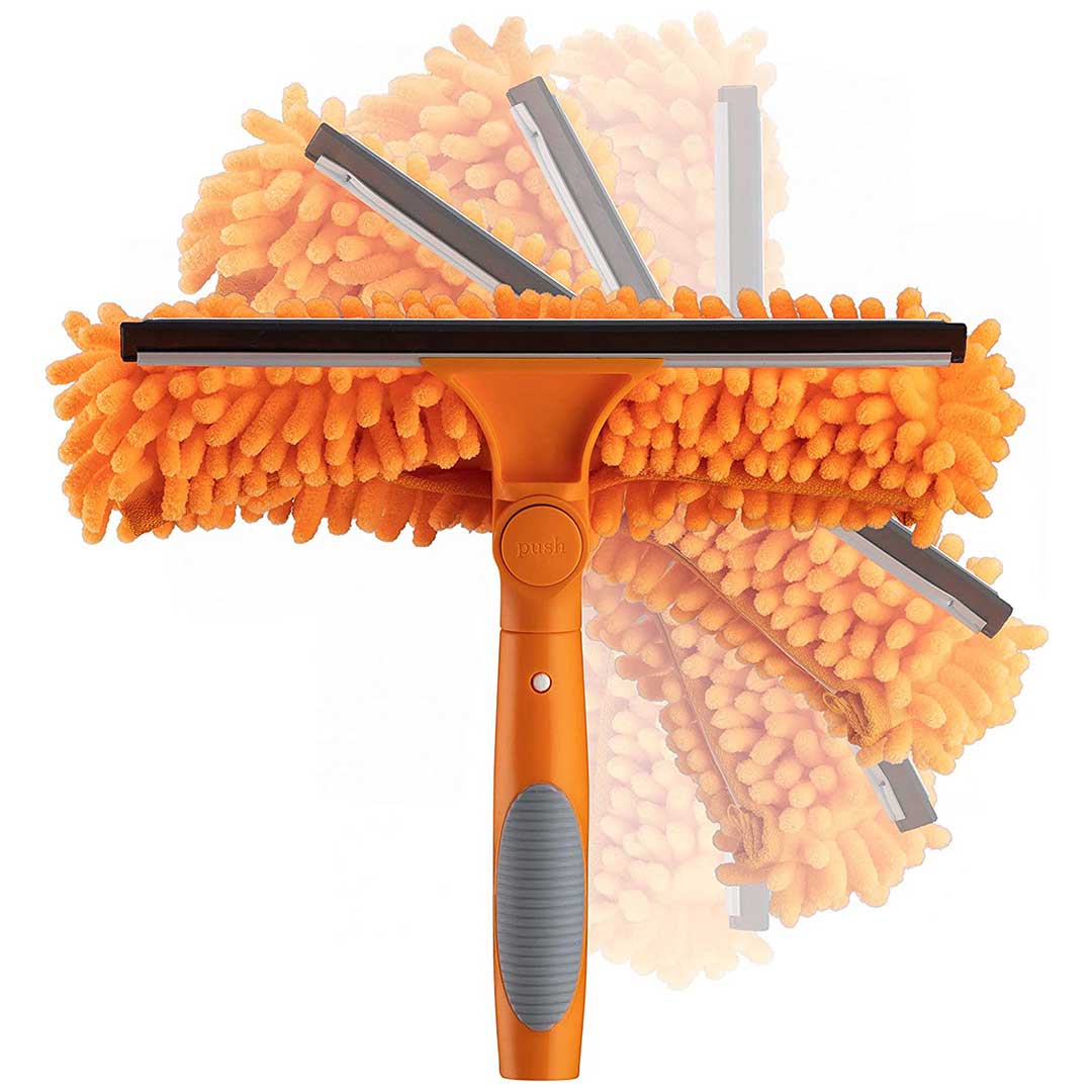 10" Rotating Squeegee with Removable Microfiber Brush - Image 3